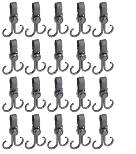 Ganci per passeggino – per carrozzina e passeggino, clip per borsa della spesa, per organizer in plastica – per passeggino, gancio grande colorato, confezione multipla (20)