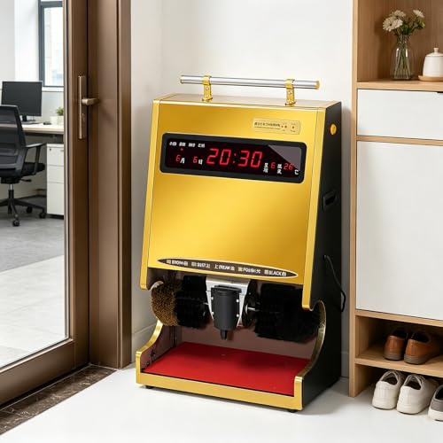 Shoe Polisher Automatic Induction, Automatic Household Fully Automatic Induction Shoe Polishing Machine, Electric Shoe Polishing Machine in Public Hotel Lobby Black