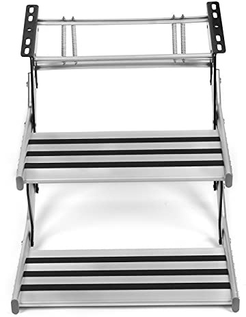 Stylebest RV Dubbelsteg Anti-slip Aluminiumlegeringsstege för Säker åtkomst Till Husbil 150 Kg Kapacitet