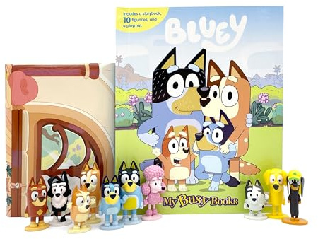 Bluey My Busy Books - Storybook, 10 figurines, playmat