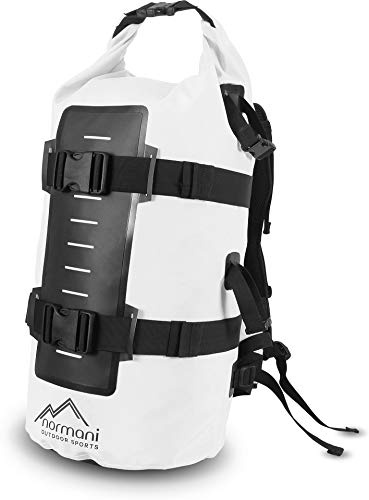 normani Wasserdichter Rucksack mit Seesack-Verschluss 40 Liter Weiß 40 Liter
