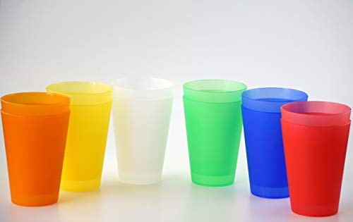 S&S-Shop 12 Plastik Trinkbecher 0,4 l - Mix-Pack Mehrwegtrinkbecher/Partybecher/Becher