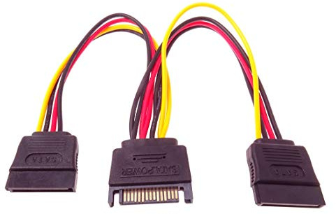 PremiumCord - Cable de alimentación en Y para PC (Conector SATA Hembra, 2 Conectores SATA)