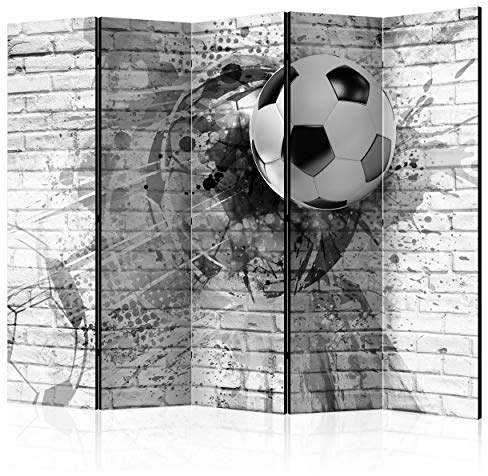 decomonkey Paravent Raumteiler Innen FuĂźball 225x172 cm 5 Teilig Einseitig Room Divider Wall Raumteiler Stehend Trennwand Sichtschutz Spanische Wand Sichtschutzwand Wohnzimmer Holz Kinderzimmer
