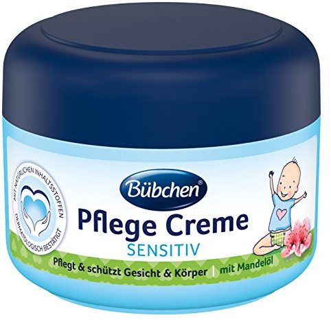 Bübchen Crema per la cura del corpo e del viso per la pelle delicata del bambino, con olio di mandorle, quantità: 1 x 75 ml