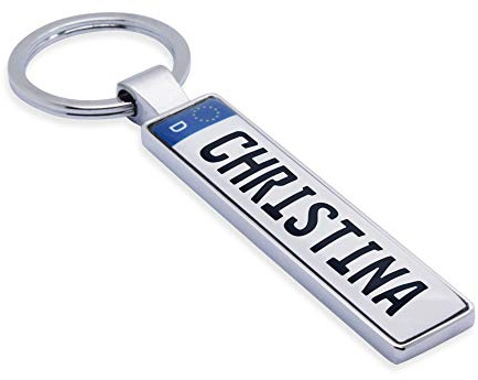 Schlüsselanhänger aus Metall mit Namen Text für Kindergarten, Schulanfang, Briefkasten, Gartenhaus - Personalisierter Schlüssel-Anhänger, individuelles Geschenk Namensanhänger