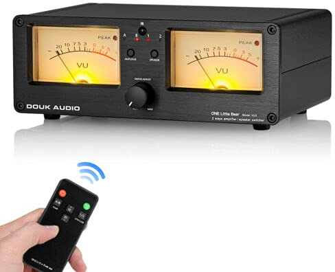 Dual Analog VU Meter 2-way Amplifier/Speaker Audio Switcher Box DB Panel Display (VU3)