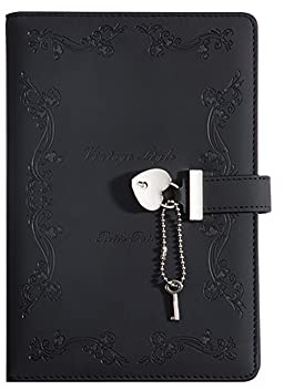 Lock Secret Diary PU Leder Tagebuch mit Schloss und Schlüsseln, Notizbuch, Schreibblock, Tagesplaner, Weihnachten, Geburtstagsgeschenk für Tochter, Mädchen, Kinder