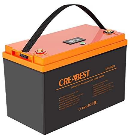 12V 100AH Lifepo4 Rechargeable Lithium Batterie, Cycle Profonde 3000 Fois, avec BMS Dynamique Parfait pour Caravane, Camping-Car, Bateaux de Plaisance, cellules solaires