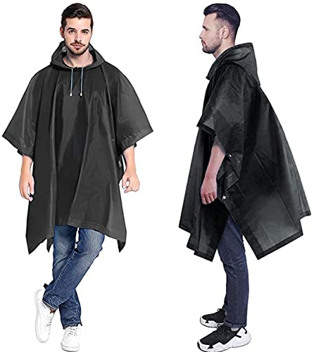Ahsado Transparent Regenmantel Regenponcho Regencape Regenjacke für Damen und Herren Wasserdicht Wiederverwendbar Eva Regenbekleidung Regen Zubehör für Wandern Radfahren Camping und Reise