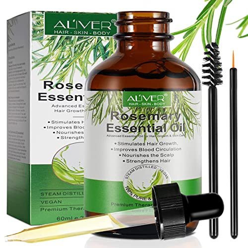 Ätherisches Rosmarinöl für Haarwuchs,Rosmarinöl Haare,Vermeidung von Haarausfall und Förderung von Haarwachstum,für Hautpflege, Aromatherapie and DIY, für Männer,Frauen,60 ml