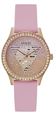 Guess Ladies 38mm Watch - White Strap White Dial Gold Tone Case