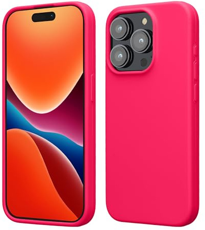 kwmobile Handyhülle für iPhone 15 Pro Max Hülle, für iPhone 15 Pro Max Case - Hülle Silikon - kabelloses Laden - Neon Pink
