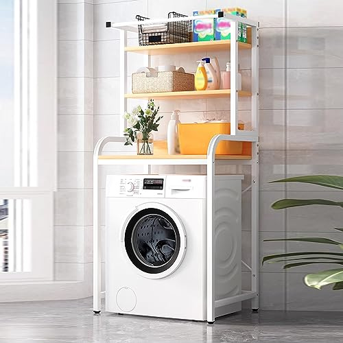 HASMI Estanteria Lavadora, Estante sobre Lavadora y Secadora, Estante de Almacenamiento para Lavadora, Soporte Organizador para Baño, Estanterías para Ahorrar Espacio