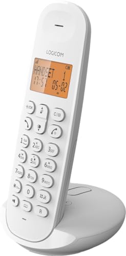 Logicom ILOA 155T Téléphone Fixe sans Fil avec Répondeur Enregistreur - Solo - Téléphones analogiques et dect - Blanc