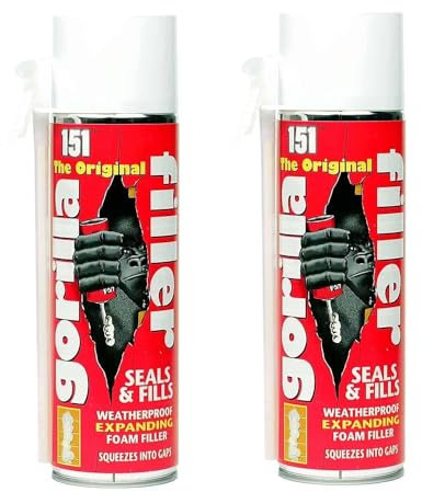 2 X GLY | The Original Gorilla Filler [500ml] Weatherproof Expanding Foam Filler | Securely Seals & Fills, Squeezes into Gaps | Suitable for Filling, Sealing Gaps & Cavities