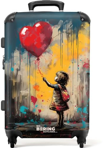 NoBoringSuitcases© Handgepäck Koffer, Reisekoffer, Reisetasche mit Rollen, | Koffer Groß, Hartschalenkoffer, Trolley Handgepäck, Koffer Mittelgroß, Suitcase, TSA Schloss, Koffer Klein, Graffiti-Druck