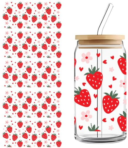 LICHENGTAI UV DTF Becher Transfer Aufkleber, 5 Blätter Vintage Aesthetic Sticker Rub On Transferaufkleber Tasse Wickeln Transfer Papier Becher Stickers für Becherverpackungen für Glas Tassen