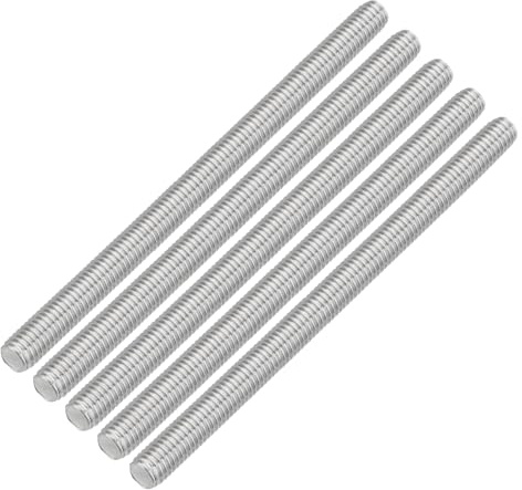 QUARKZMAN 5 Stück Gewindestangen, M8 x 120mm, 304 Edelstahl, Gewindestab mit metrischem Vollgewinde, M8-1.25 Gewindestift für Möbel- und Maschinenmontage