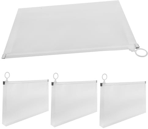 FUNOMOCYA 4stücke Dokumententasche Mit Reißverschluss Aus Pp-material Tragbare Und Wiederverwendbare Datei Tasche Für Dokumente Karten Pässe Und Geld Organizer Für Büro Und Reisen