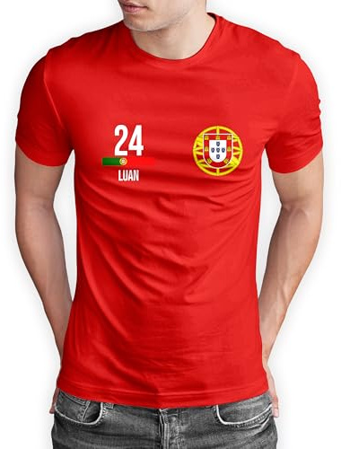 True Statements Portugal T-Shirt „WM 2026“ Portuguese Trikot Fußball Shirt Herren Damen Unisex Weltmeisterschaft - personalisiert mit Zahl & Namen - Fanartikel Fan - Outfit, EU-Größen S bis 5XL