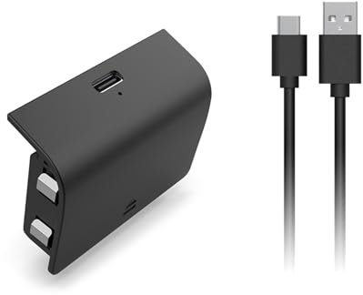 Haoyull Paquete de batería de controlador para baterías recargables SeriesS, paquete de batería con mango de juego con cable USB, accesorios para juegos