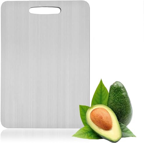 Cutting Board 304 Food Grade Stainless Steel Cutting Board for Kitchen Cutting Meat Fruit Vegetables,Outdoor or Indoor(15.6 X 11)