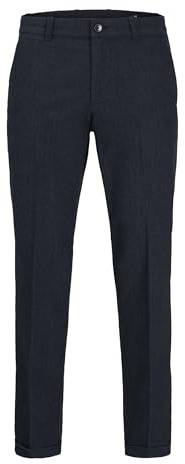 Jack & Jones herr carrot fit byxor Jpstace Henry Chino Sn, marinblå blazer, 33W / 32L