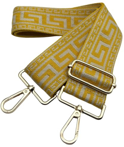 Taschengurte zum Wechseln Taschengurte Breit 5cm, Verstellbarer Schultergurt für Tasche mit Goldener Karabiner Schulterriemen, Umhängegurt fur Damen Handtaschen Crossbody DIY (Gelb) 4