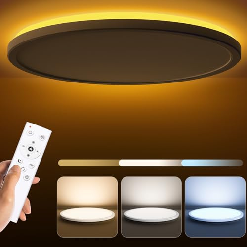 Matane 36W LED Ceiling Light Dimmable,Lamp with Remote Control White 15.4 | Round Flach Ceiling Lamp Panel with 2000K Night Light Warm 3000K-6500K for Bedroom Kids Room Living Room Hallway Kitchen 39CM