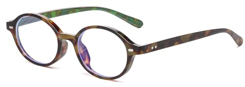 Long Keeper Oval Blaulichtfilter Brille Damen Herren Kleine Runde Anti Blaulicht Computerbrille BlauLicht Blockierende Brille Retro Anti Blendung Gamingbrille