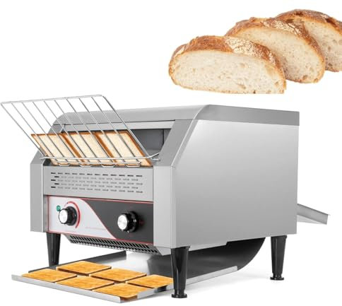 Tostadora comercial con cinta transportadora de 450 rebanadas/h, tostadora industrial de acero inoxidable de alta resistencia, equipo eléctrico de restaurante de mostrador, tostadora de panecillos,