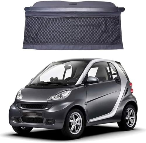 LDKH Auto Laderaumabdeckung für Smart 451 fortwo 2015-2020 Auto Einziehbarer Laderaumabdeckung Kofferraum Schutz Der PrivatsphäRe Cargo Cover