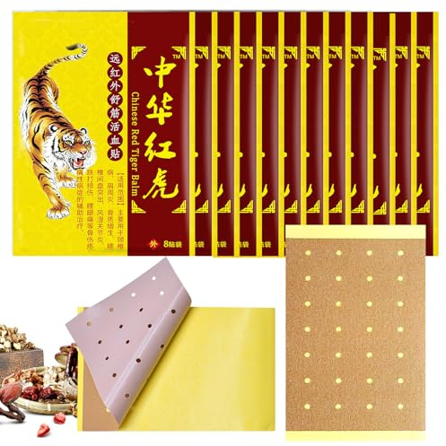 Tiger Patches - 96Pcs Chinese Red Tiger Pain Relief Patches, Ultra Strength Heat Patch for Joint & Muscle Pain, Back, Knee, Neck, Shoulder