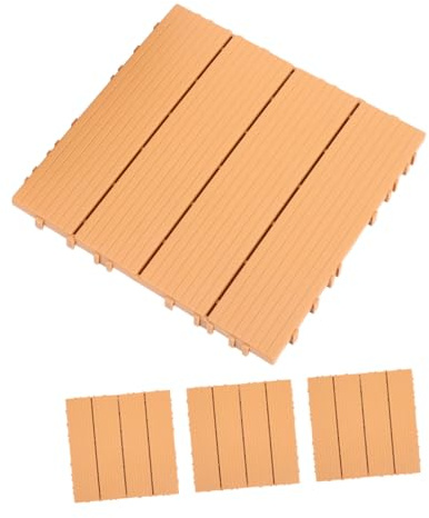 Piastrelle per Terrazza Interlocking in Pp Marrone 4 Pezzi