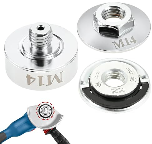 Mgoodoo X Lock Kit d'adaptateurs avec écrou de serrage rapide M14, acier inoxydable 304, accessoires de meuleuse d'angle professionnelle, robuste et durable, haute dureté, pour meuleuse d'angle sans