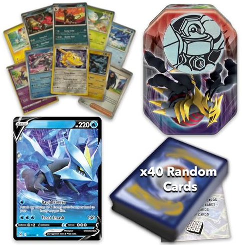Ultimate Shiny Tin Bundle - 50 Random Cards Guaranteed 10 Holos + 1 Rare Shiny Card + 1 Coin Plus The Toy Box Card