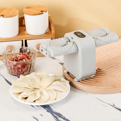 ComfyHarbor Pressa automatica per ravioli con modalità manuali ed elettriche, batteria ricaricabile, set di utensili da cucina per ravioli (grigio)