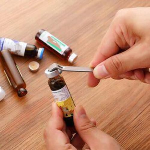Décapsuleur universel économe en main-d'œuvre : espacement réglable, facile à ouvrir le bouchon – Métal + matériau ABS, boucle antidérapante, n'endommage pas le bouchon de la bouteille, un artefact