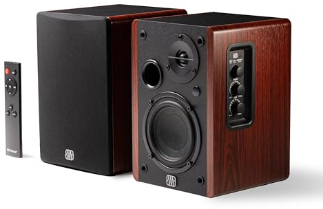 PreSonus Eris Accent Active Speakers, 50W Multimedia Bookshelf Speakers with USB-C, RCA and AUX, Optical, Coax, Sub Out, for Music and Hi-Fi, TV, PC and Gaming