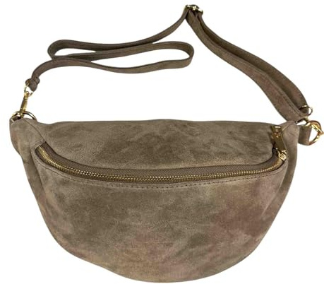 Jeamis Wildleder Rauhleder Crossbody Tasche Gürteltasche Bauchtasche Umhängetasche Veloursleder Leder Tasche Made in Italy