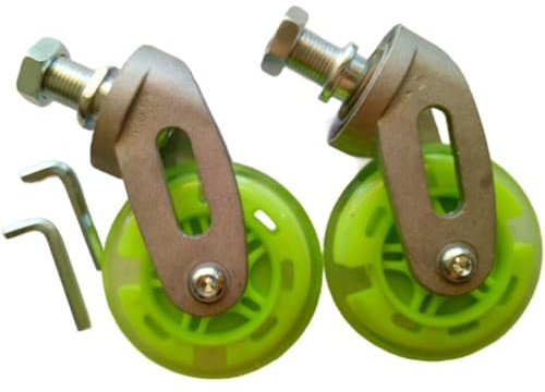 MoSundi Waveboard-Räder mit Halterung aus Aluminiumlegierung, 80 mm, PU-Rollen, Ersatz für Rollen, 2 Stück, für die meisten Waveboard-Skateboards