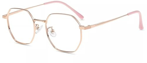 Firmoo Blaulichtfilter Brille Damen Herren Exquisites polygonales Blaulicht und UV-Blocker, Antireflex, Antistatisch Computerbrille ohne Sehstärke, Metall leichter Rahmen