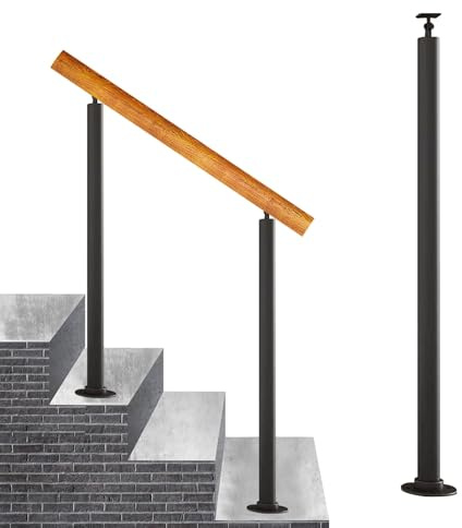 Kit de poteaux d'escalier en fer forgé – 85 cm – Broches de balustrade à montage latéral pour clôture de jardin, colonnes en métal, poteaux de clôture modernes