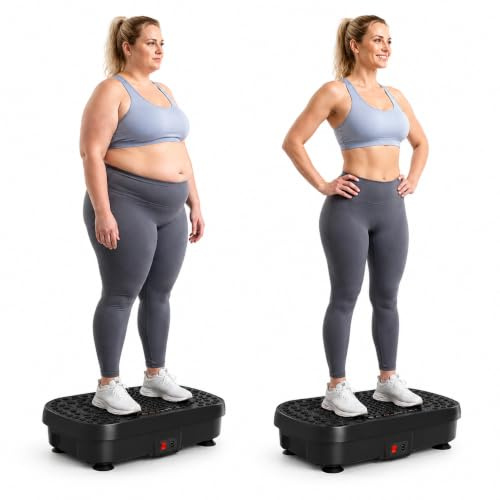 Plaque vibrante, vainqueur du test, plaque vibrante sport pour la maison, plaque vibrante 150 kg, 9 modes, 99 niveaux, plaque vibrante pour drainage lymphatique, entraînement complet du corps, perte