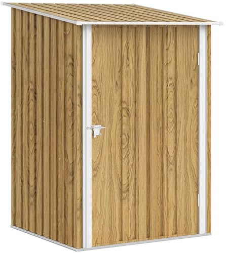 Outsunny Abri de Jardin 0,92m² Marron Clair Aspect Bois