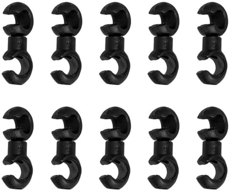 Akozon 10 Pz Fermacavi Ganci Rotanti Cavo Deragliatore Bici Supporto di Fissaggio Alloggiamento Cavo Freno per Cavi 4mm 5mm (BLACK)
