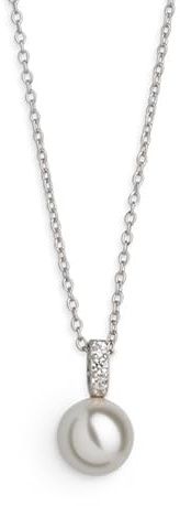 XENOX® Halskette mit Perlen-Anhänger - Damen Halskette aus hochwertigem 925/- Sterlingsilber | XS5194
