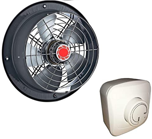 Uzman-Versand Pared ventilador 250mm, con 300 Watt Regulador de Velocidat Extractor axiales extractores aspiracion