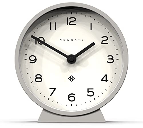 NEWGATE® M Mantel Echo schreibtischuhr | Modernes rundes Design | Posh grau | Leicht lesbare Zahlen | Zeitgenössischer Stil für Schreibtisch, Tisch, Regal oder nachttisch